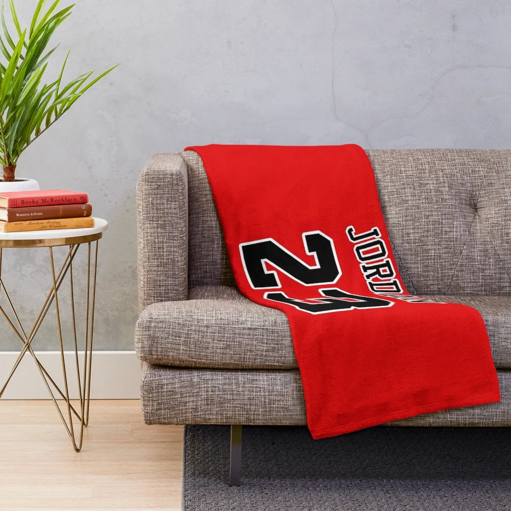 Michael Jordan 23 Number Red Plush Blanket