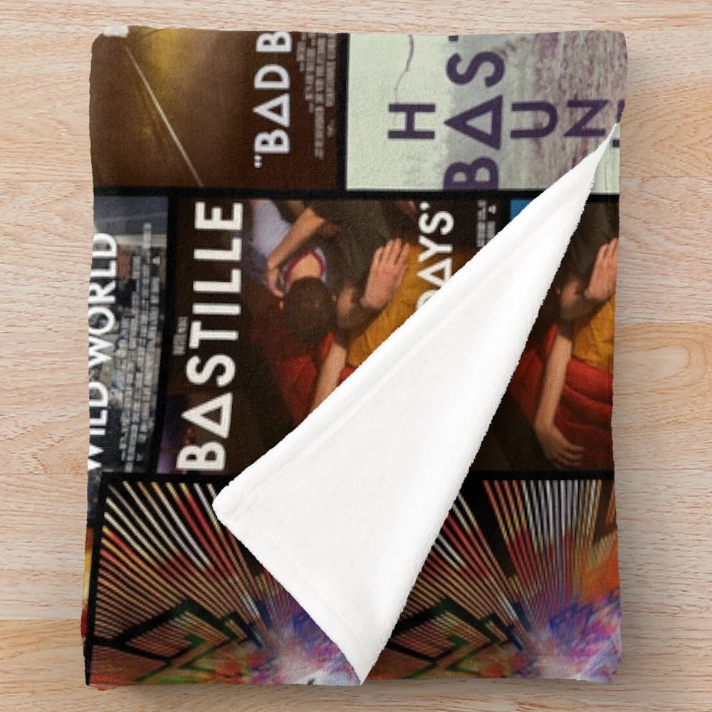 Plush blanket featuring the greatest hits of the indie pop band Bastille