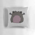 Soft and cuddly bat froggie pillow, featuring a fae-inspired fantasy creature design