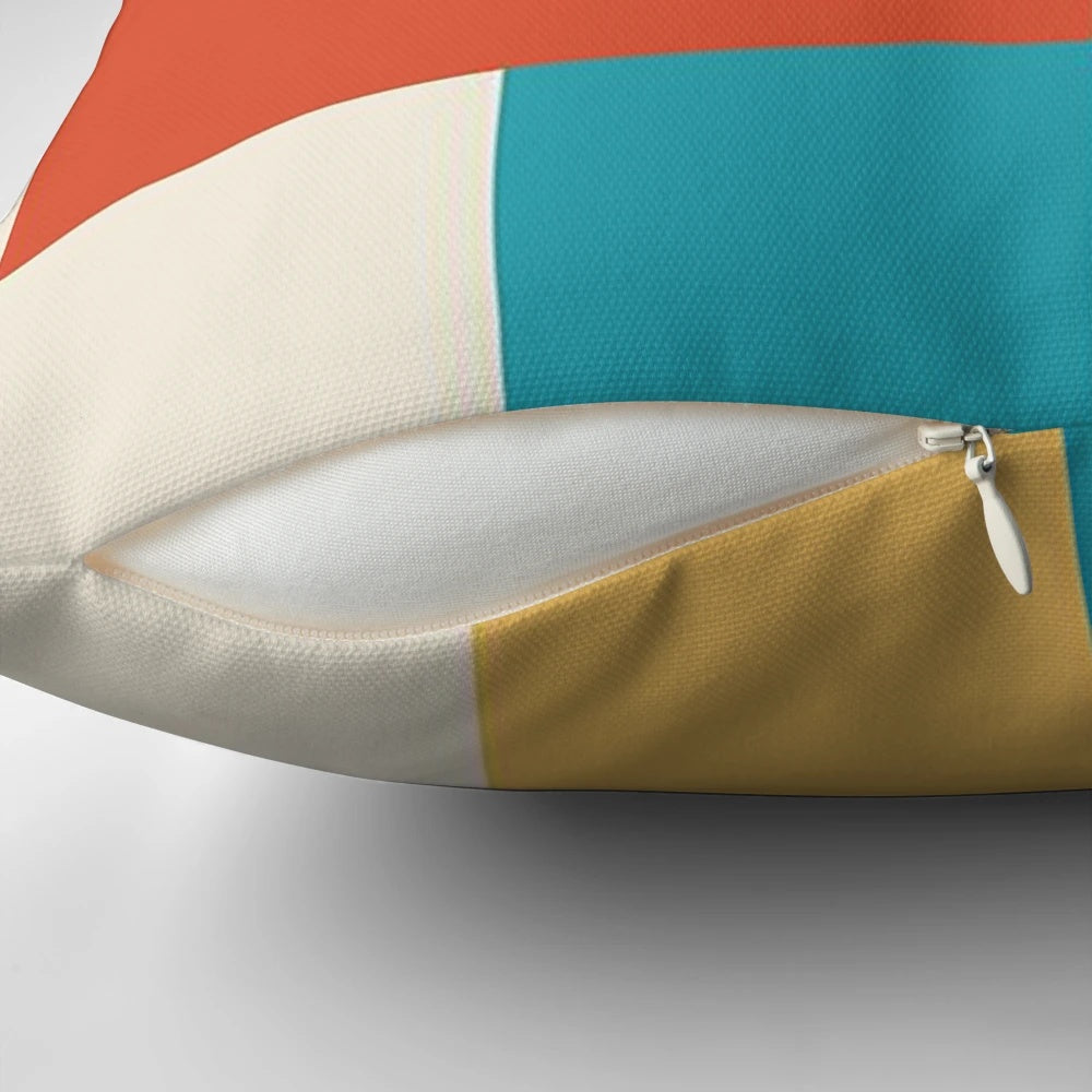 Bauhaus 1923 minimalist-style pillow with geometric pattern