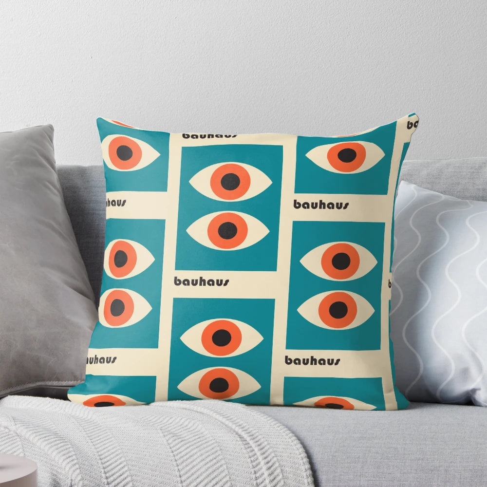 Bauhaus #51 Minimalist Pillow in Black and White