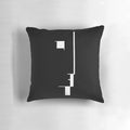 Black and white Bauhaus-inspired pillow featuring a minimalist profile design