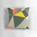Bauhaus-inspired geometric pattern throw pillow with colorful, minimalist design