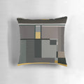 Bauhaus-style throw pillow featuring a minimalist geometric design in subdued colors