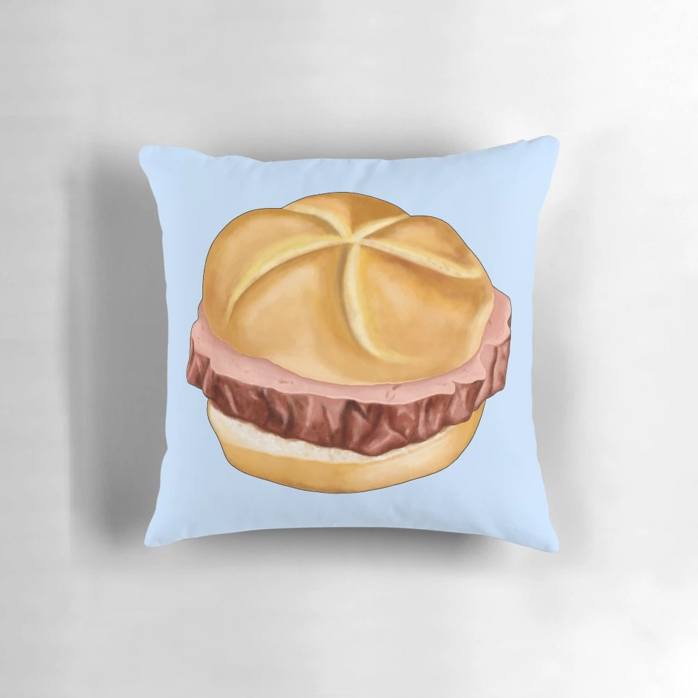 Soft bread roll pillow inspired by traditional Bavarian meat loaf dish