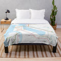 Bay Area Transit Map Themed Plush Blanket