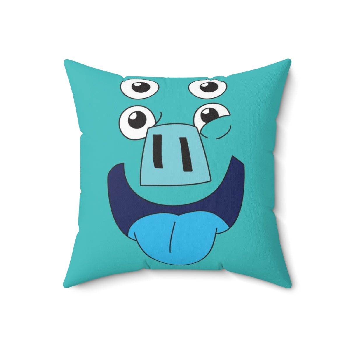 "A soft, plush Kipo-inspired pig face pillow for cozy, post-apocalyptic decor" - Back