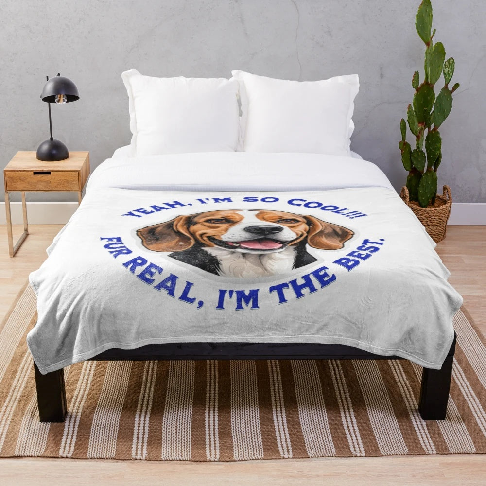Beagle dog themed plush blanket