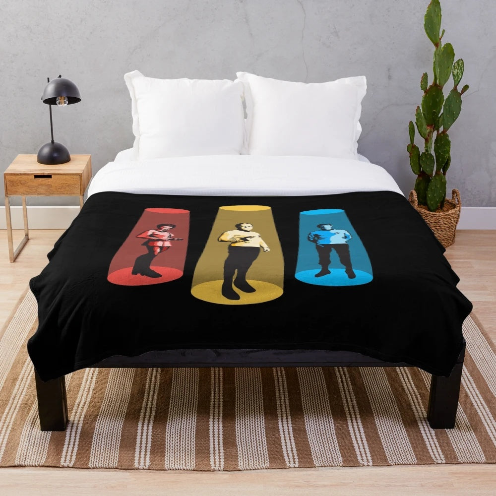 Beam Me Up, Scotty Inspired Plush Blanket with Star Trek Themed Design