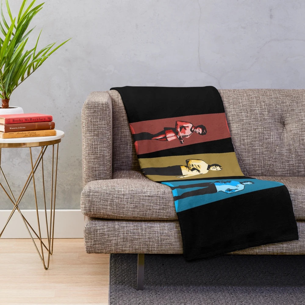 Beam Me Up, Scotty Inspired Plush Blanket with Star Trek Themed Design