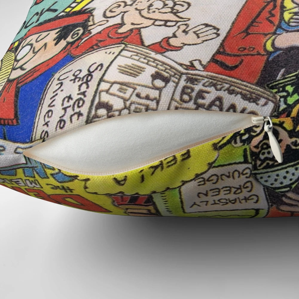 Beano Cartoon Knasher Pillow featuring Dennis the Menace and other beloved characters