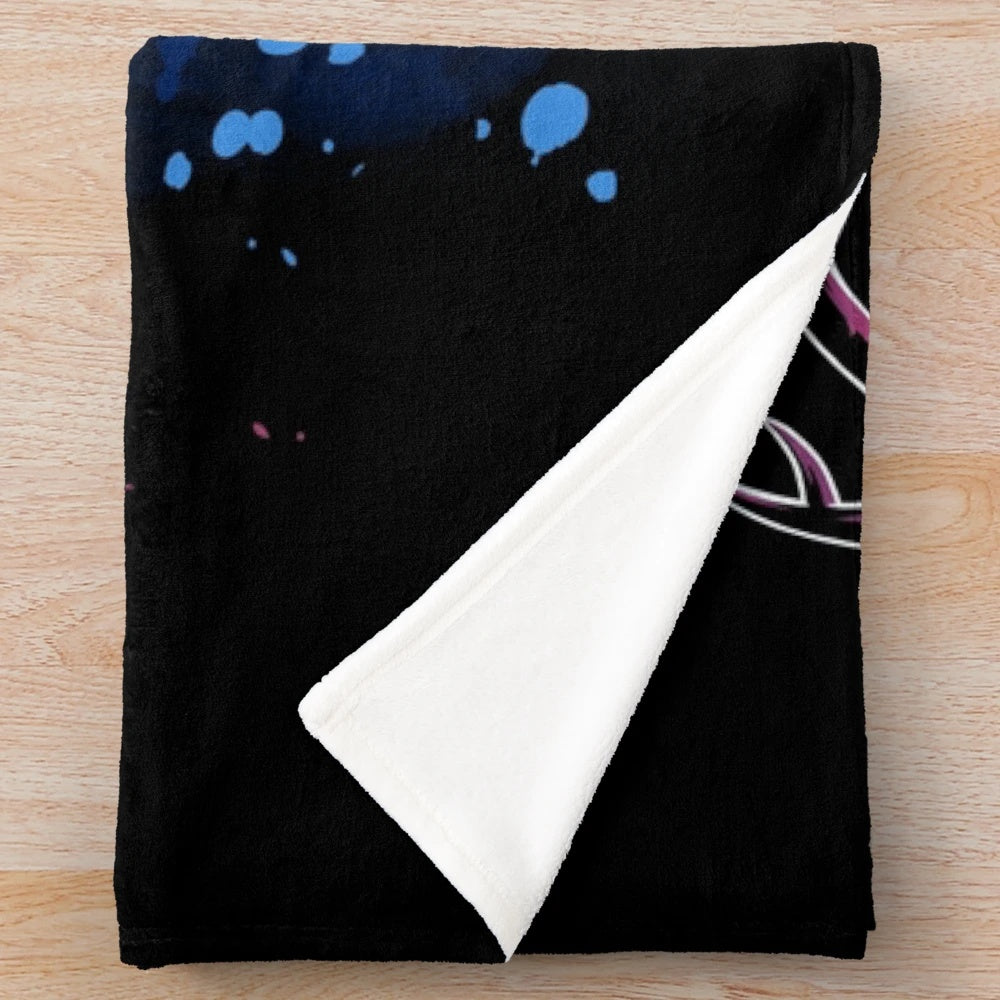 Beastars-inspired plush blanket featuring characters Legoshi, Haru, and Louis