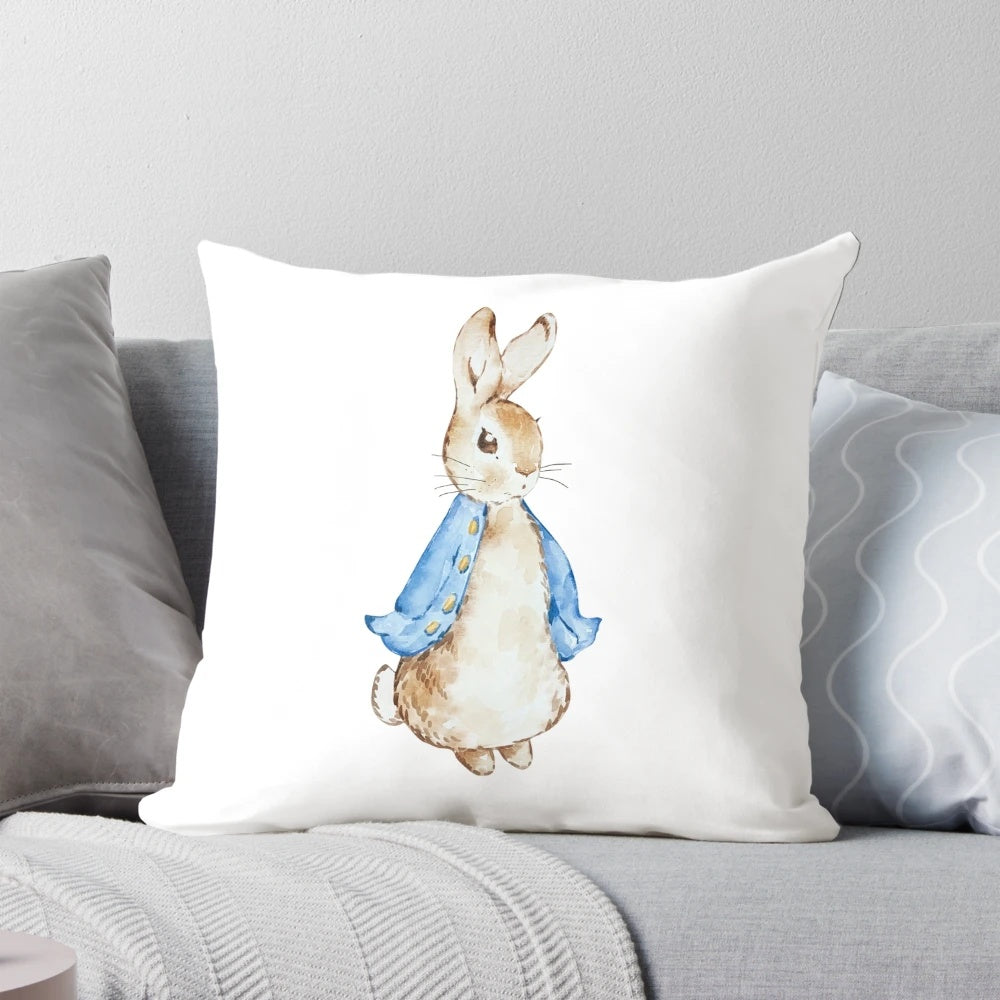 Beatrix Potter Peter Rabbit Nursery Pillow featuring classic vintage nursery characters