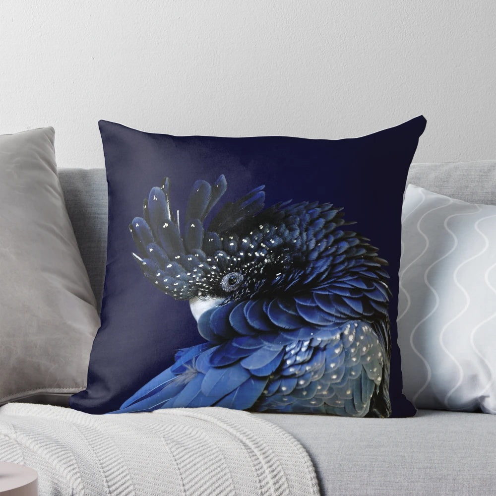 Beautiful blue cockatoo with detailed feathers in a Fibonacci spiral pattern, a stunning portrait of this Australian native bird.