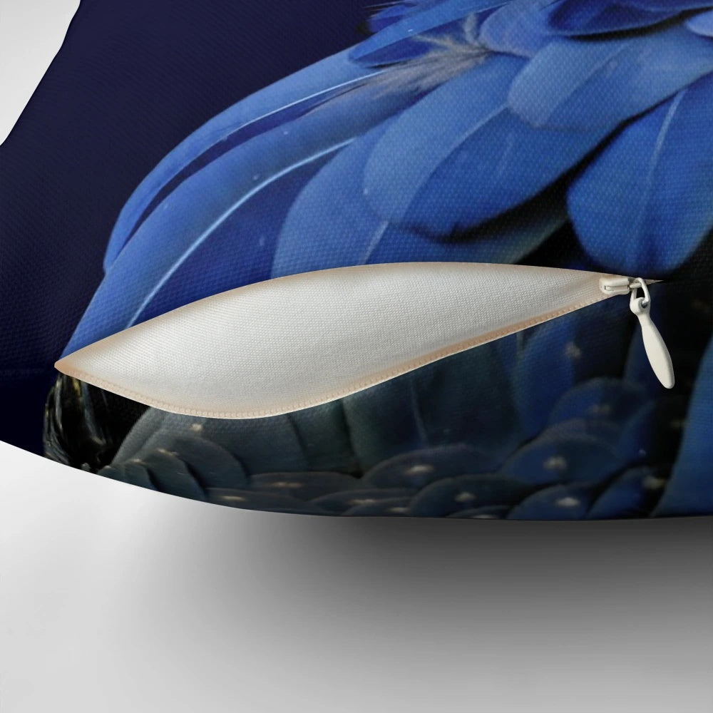 Beautiful blue cockatoo with detailed feathers in a Fibonacci spiral pattern, a stunning portrait of this Australian native bird.