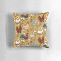 Assortment of beautiful chickens printed on a high-quality pillow for farmhouse-style home decor.