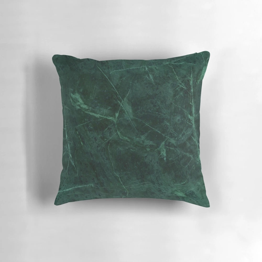 Green marble pattern decorative throw pillow for gothic or goth home decor