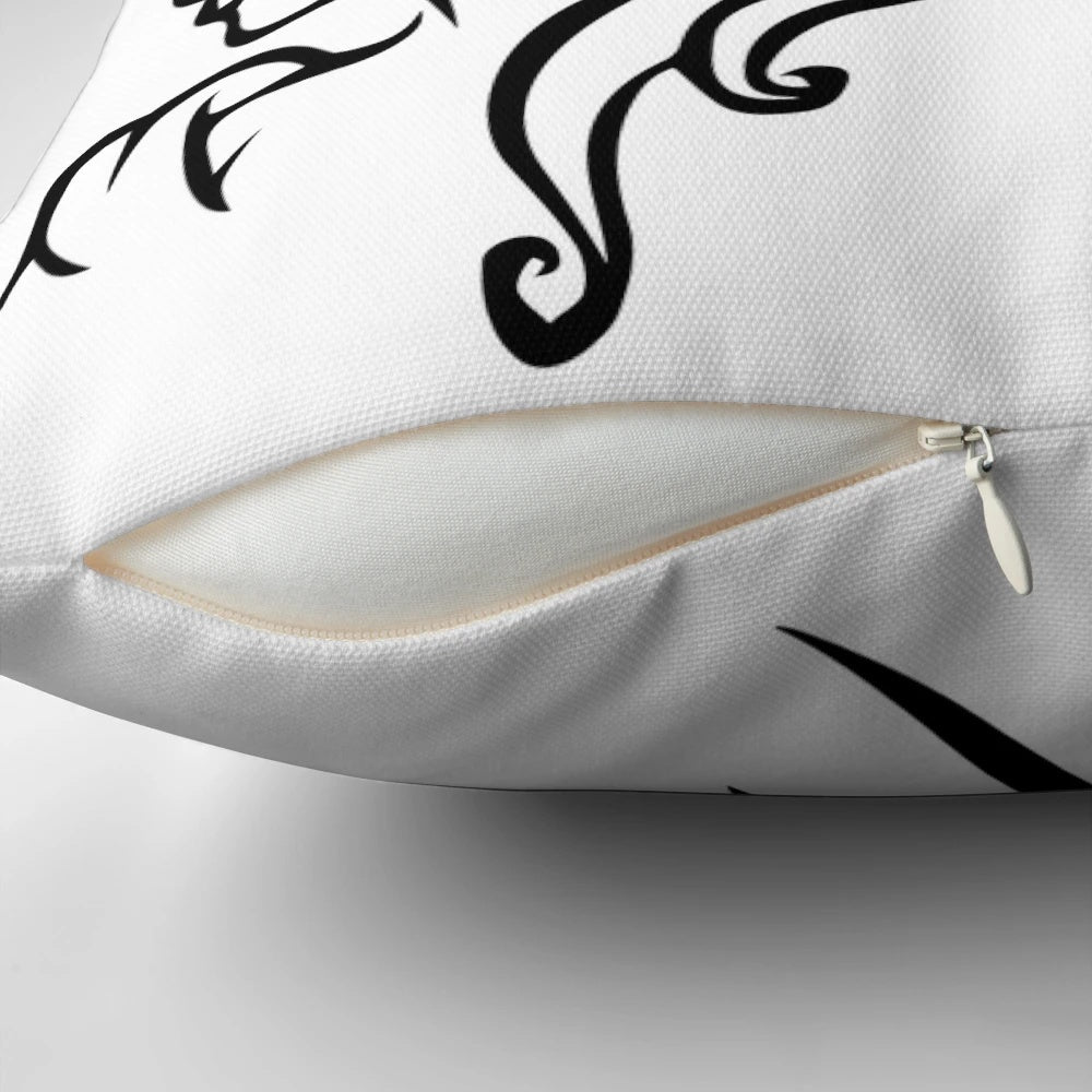 Beauty and the Beast inspired throw pillow with rose and storybook design
