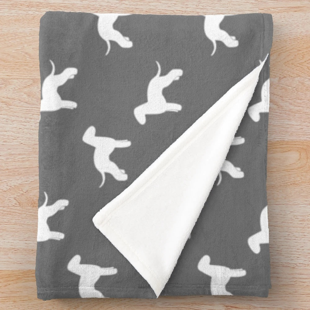 Bedlington Terrier Silhouette Plush Blanket