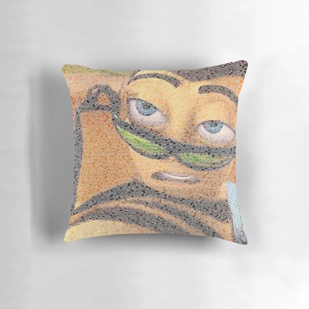 A plush pillow featuring the iconic character Barry B. Benson from the movie The Bee Movie.