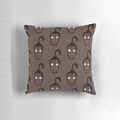 A Beetlejuice-themed Halloween pillow featuring a seamless horror pattern with spooky elements.