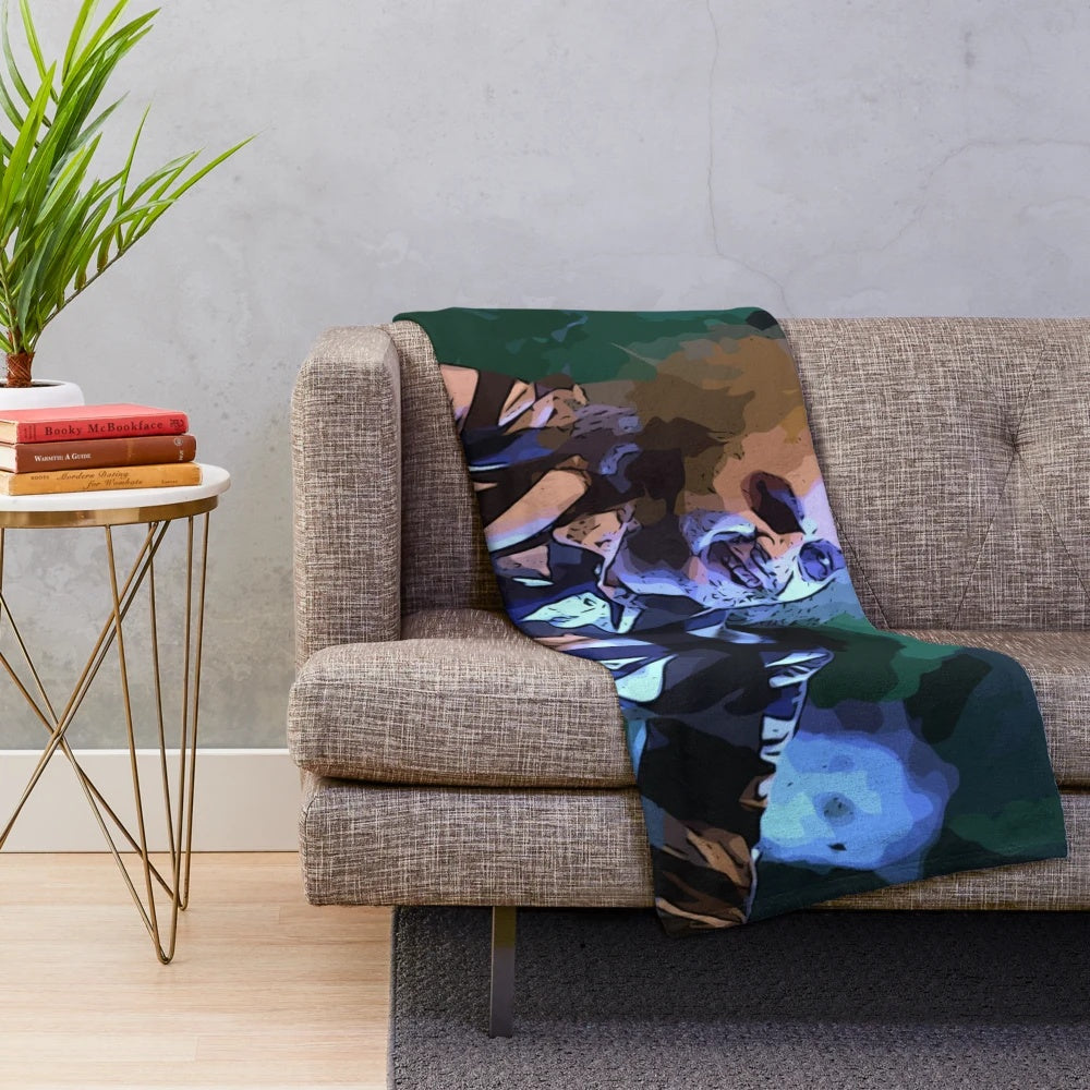 Beetlejuice-themed plush blanket featuring characters and imagery from the classic Tim Burton comedy horror film