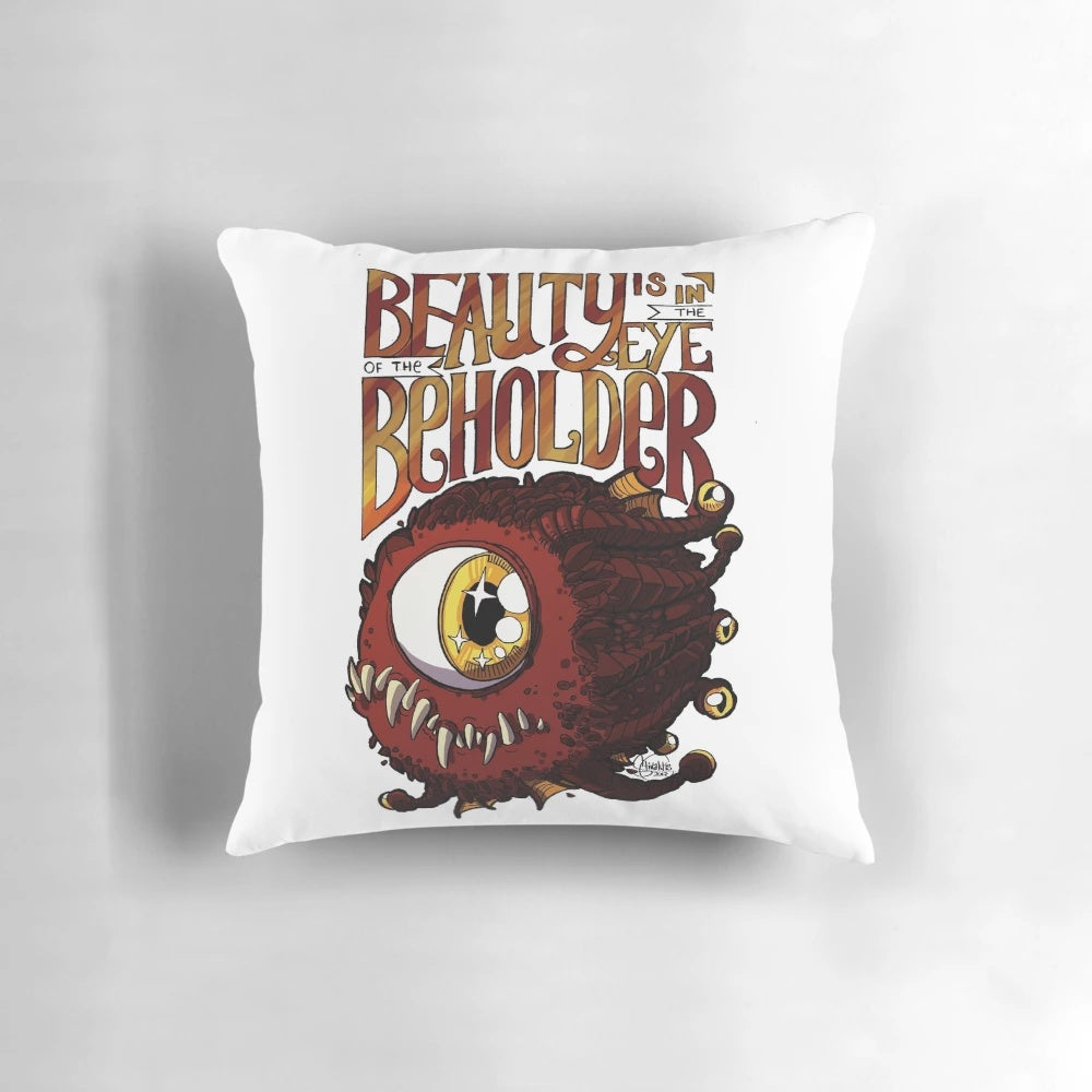 Beholder-themed decorative pillow for tabletop gaming enthusiasts