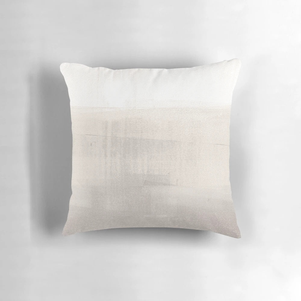 Beige minimalist abstract landscape throw pillow