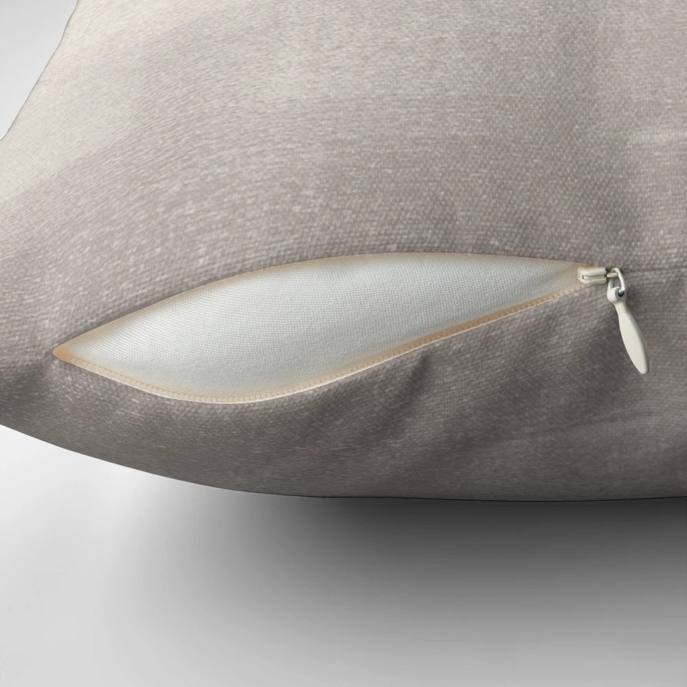 Beige minimalist abstract landscape throw pillow