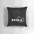 Bella dog names pillow with various dog breeds and funny pet quotes