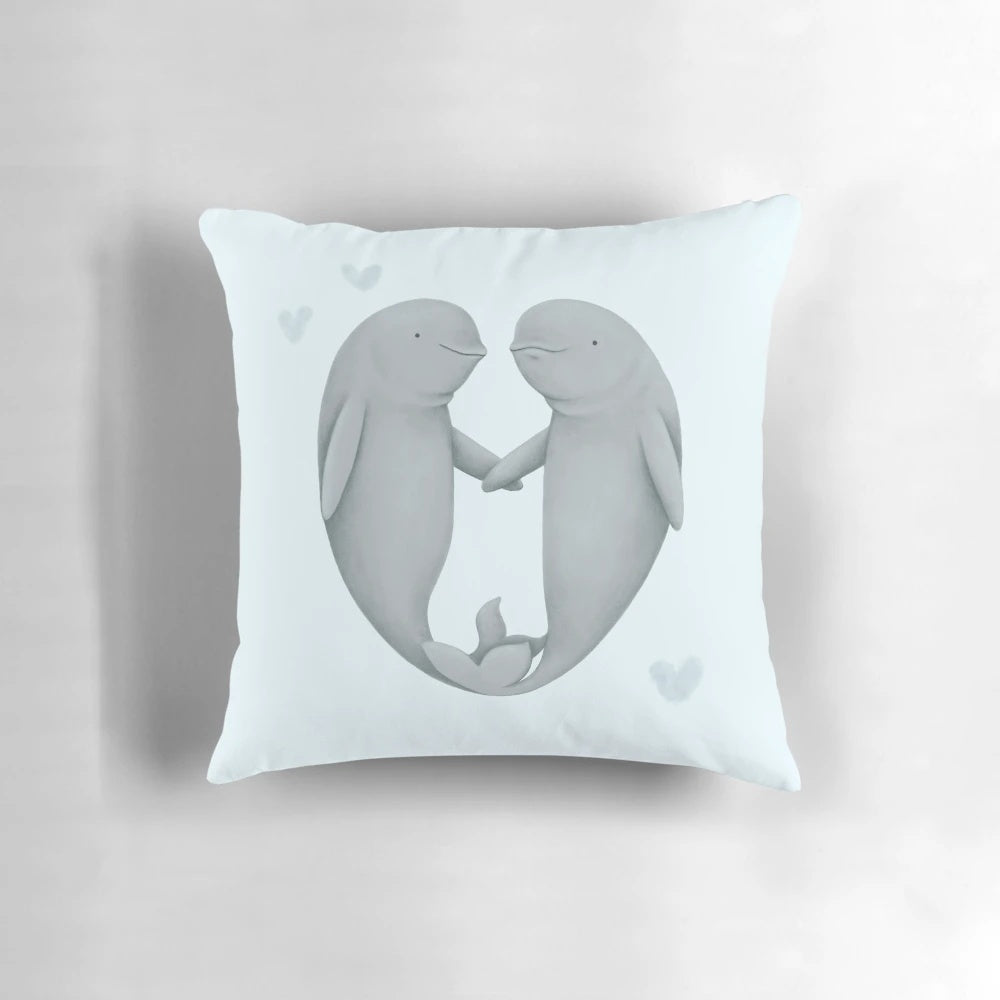 Beluga whale plush heart-shaped pillow, a cute and unusual gift for children
