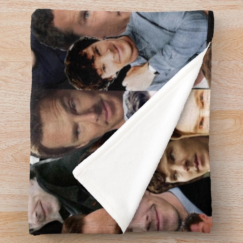 Benedict Cumberbatch collage design on a plush blanket