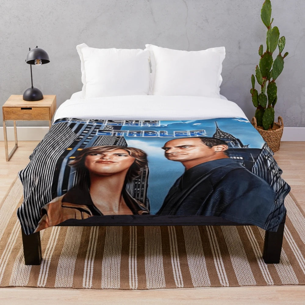 Benson and Stabler Inspired Law and Order: SVU Plush Blanket