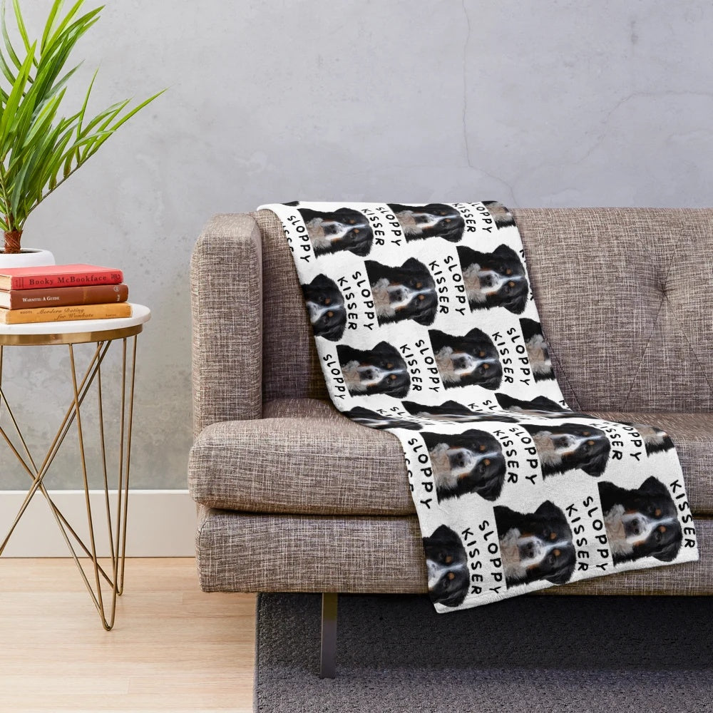 Bernese Mountain Dog "Sloppy Kisser" Plush Blanket