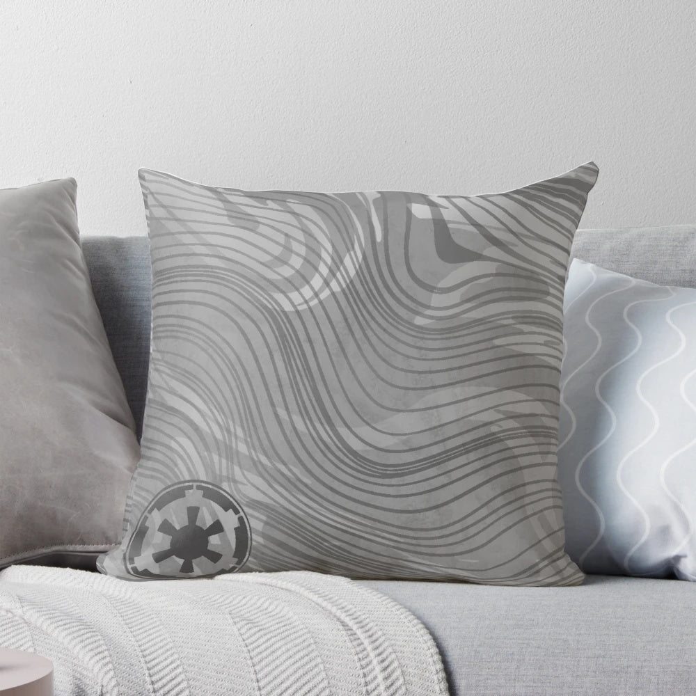 Beskar steel inspired decorative pillow with Damascus steel pattern