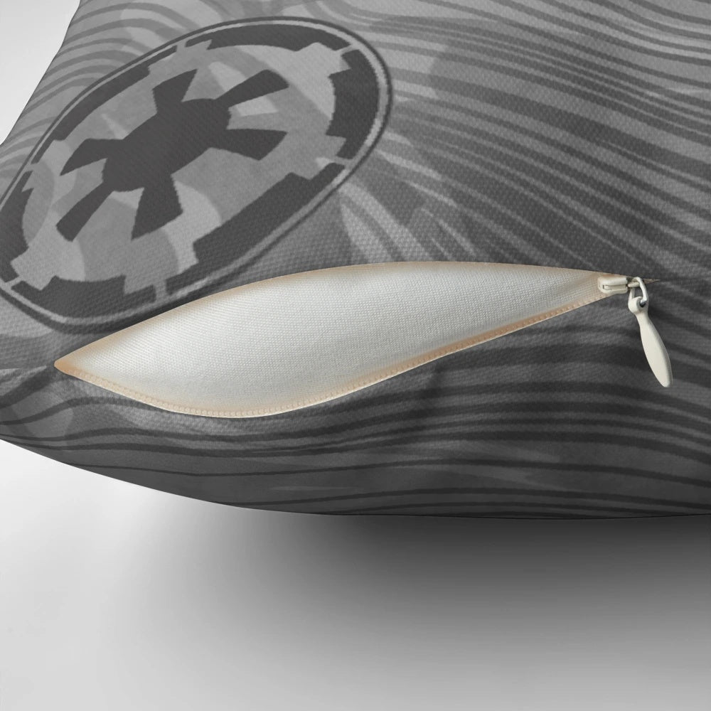 Beskar steel inspired decorative pillow with Damascus steel pattern