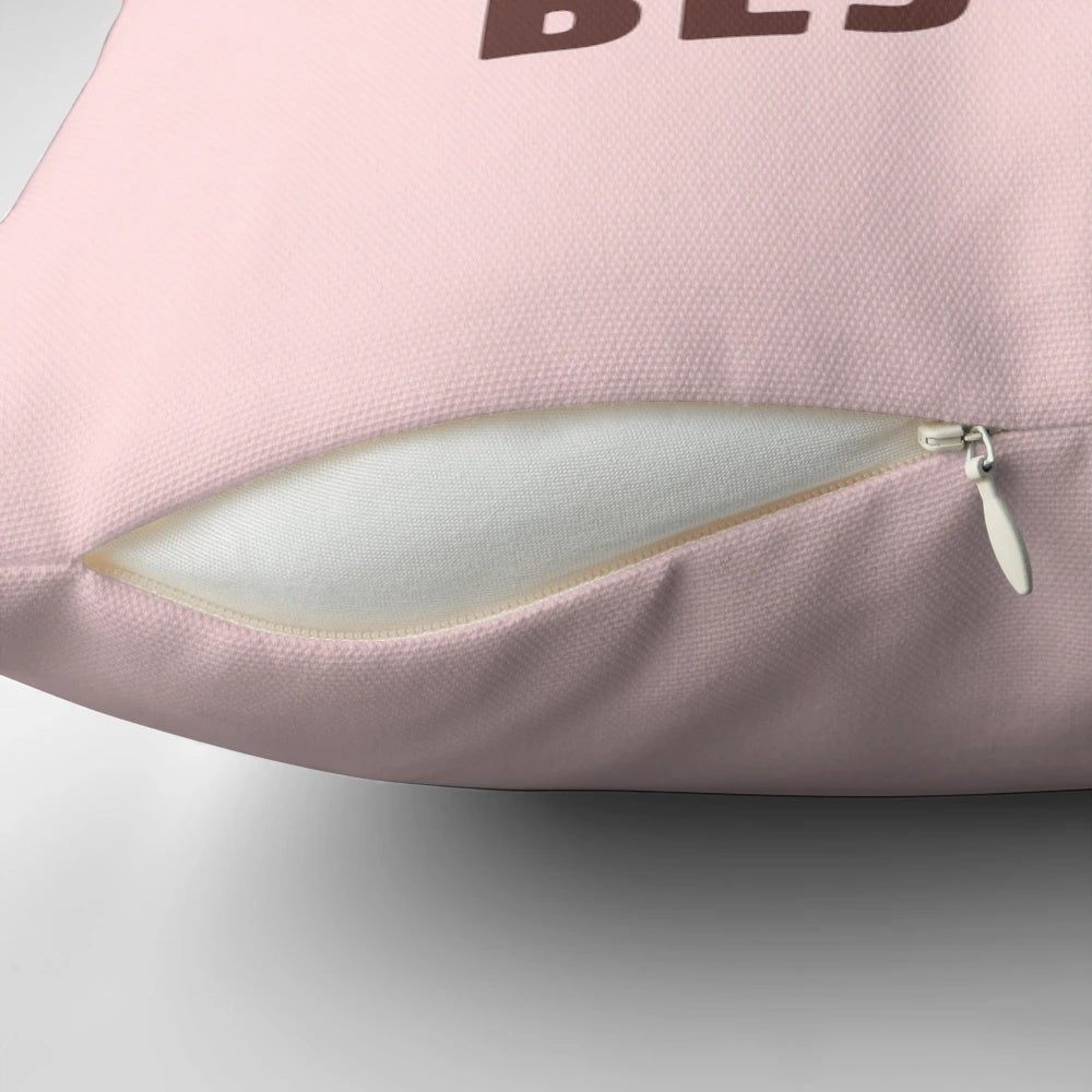 Cute pillow featuring teacups and the text "Best Teas Besties