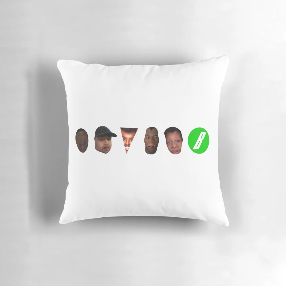 Betasquad Schmucks Pillow featuring popular UK YouTubers and influencers