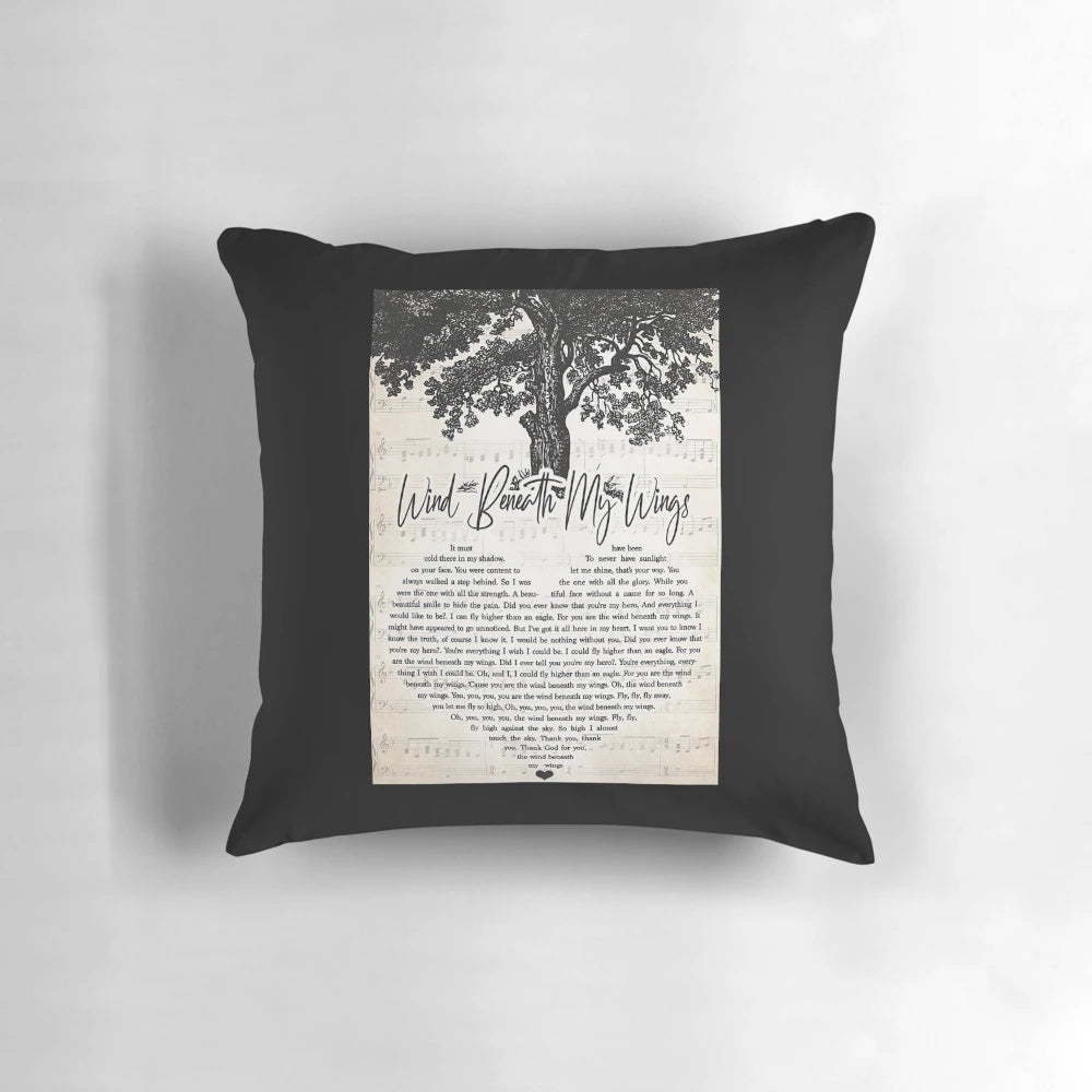Bette Midler "Wind Beneath My Wings" Lyrics Wall Art Pillow