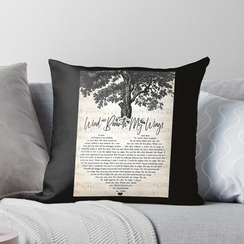Bette Midler "Wind Beneath My Wings" Lyrics Wall Art Pillow