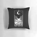Dark and mysterious coffee pillow with occult and gothic design elements