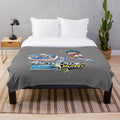 Beyblade-inspired plush blanket featuring the anime/manga art style