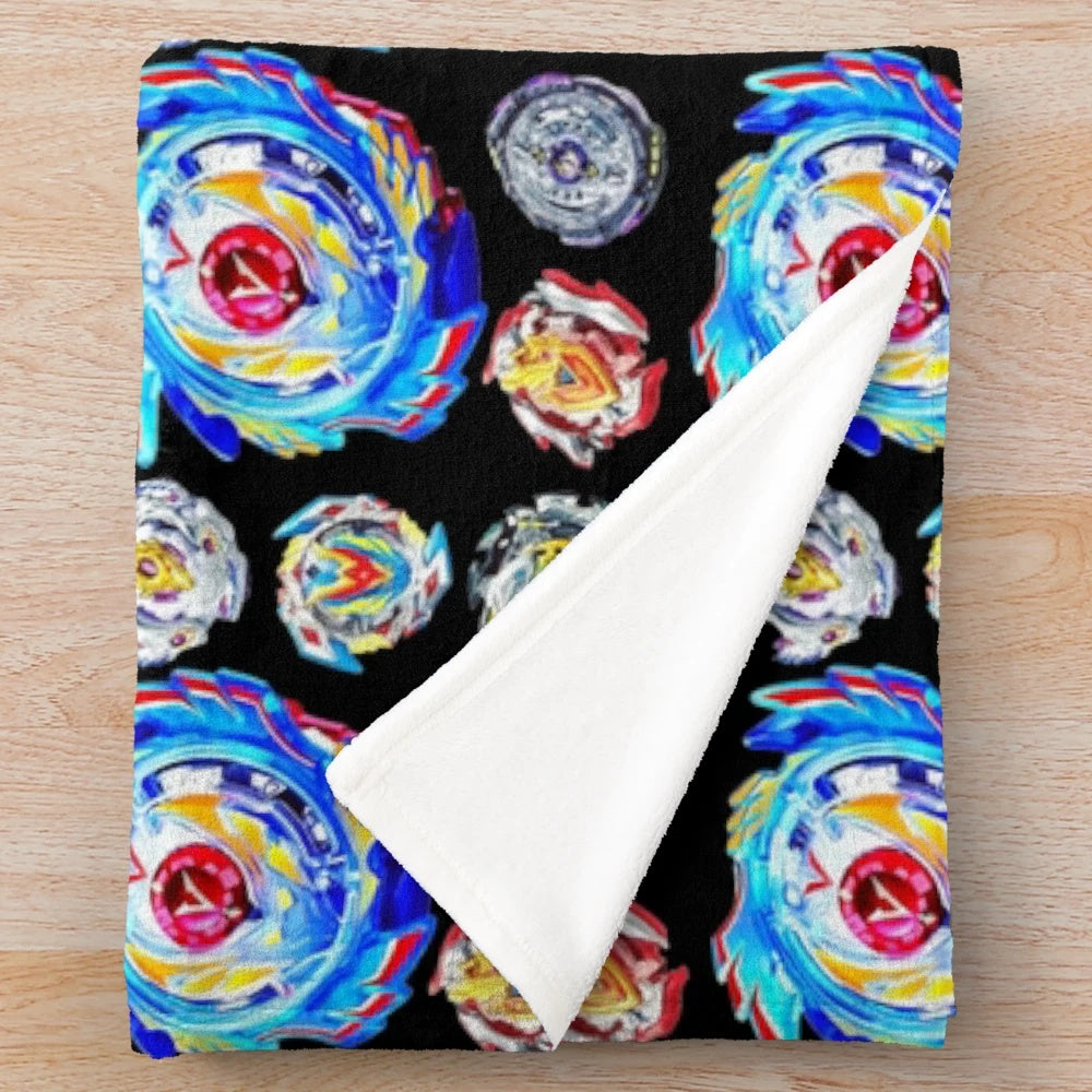 Beyblade Inspired Plush Blanket for Anime Fans
