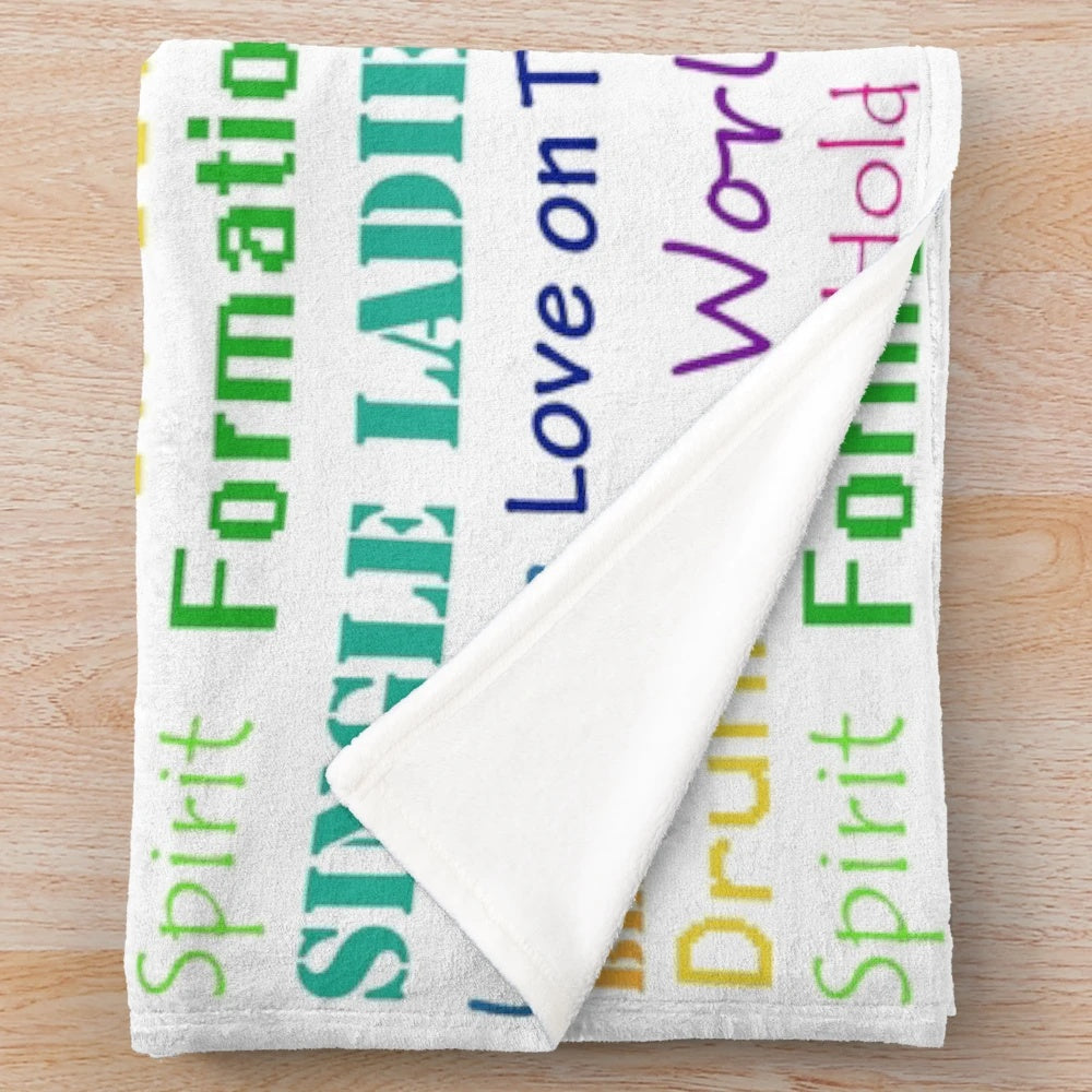 Beyonce inspired plush blanket featuring her popular song titles