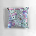 Colorful collage pillow featuring Bibble and Barbie memes