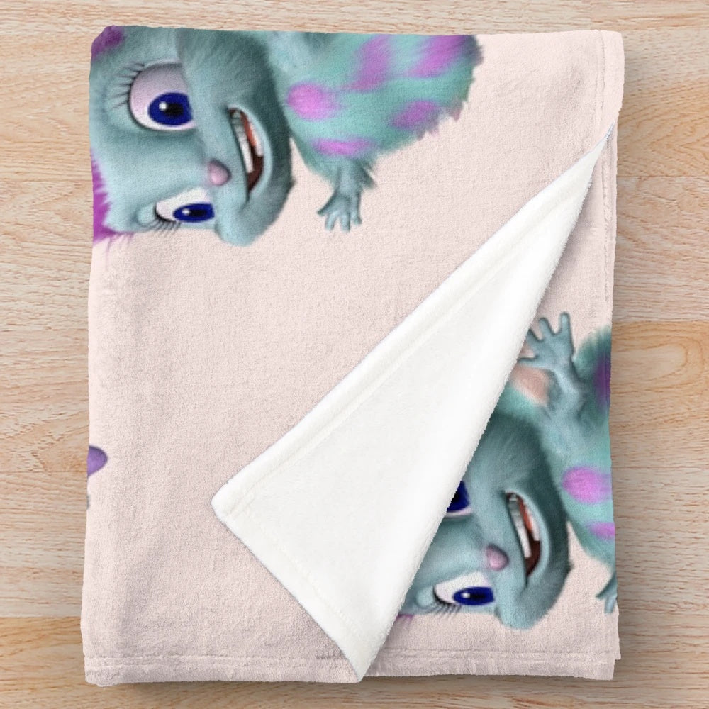 Bibble-inspired plush blanket with soft, cozy fabric