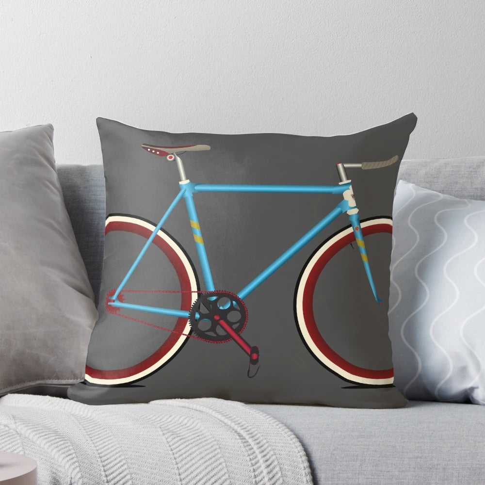 Soft, plush bicycle-themed pillow for bike lovers