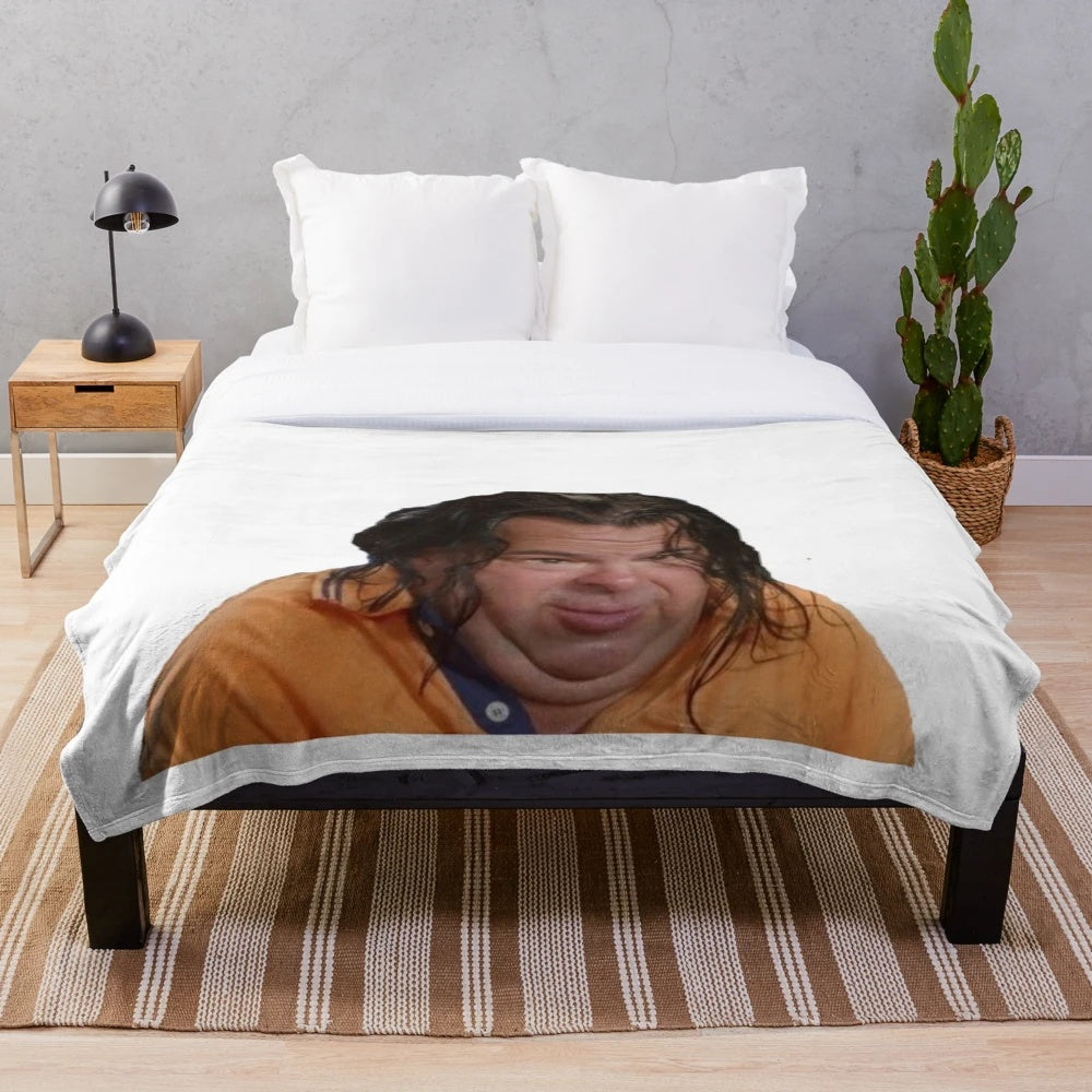 Big Ed inspired plush blanket with a humorous 90 Day Fiancé theme