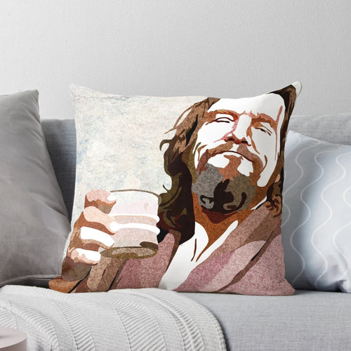 "Big Lebowski Dude Portrait Pillow - Comfortable and Stylish Décor for Dudeism Enthusiasts"