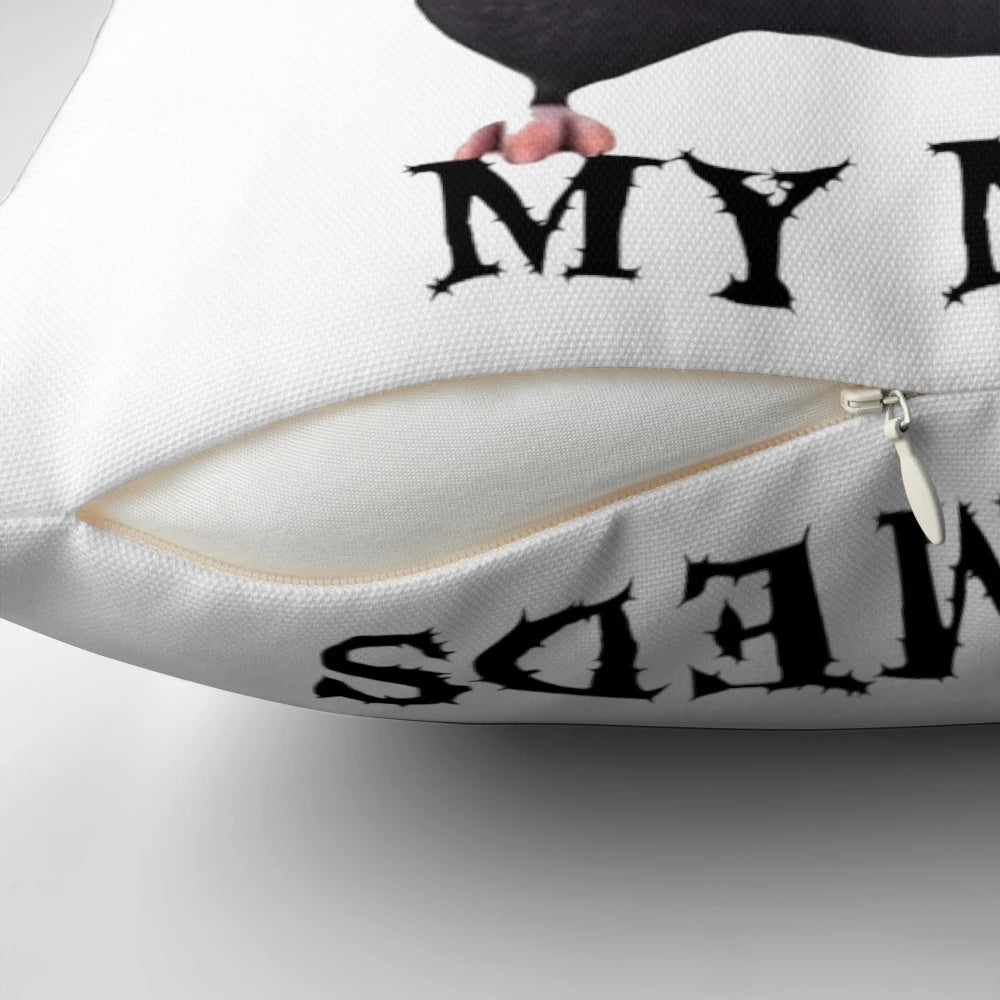 Biggie Cheese character pillow with the text "I forgot to take my meds